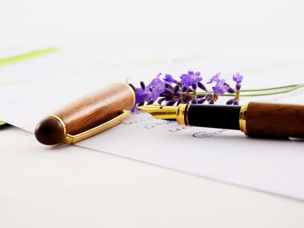Therapeutisches Schreiben, eine Füller auf Papier